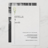 MINIMALISTISCHE EENVOUDIGE ZWART-WIT BRUILOFT KAART (Voorkant / Achterkant)
