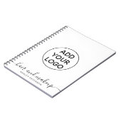 Minimalistische eenvoudige zwart wit logo haar mak notitieboek (Linkerzijde)