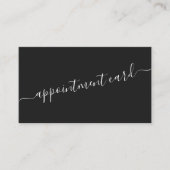 Minimalistische Eenvoudige Zwart Wit Script Afspra Visitekaartje (Voorkant)