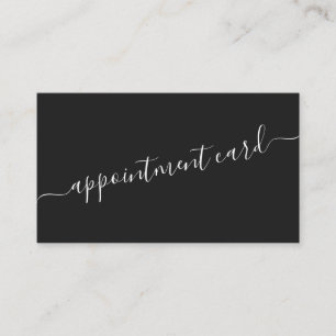 Minimalistische Eenvoudige Zwart Wit Script Afspra Visitekaartje
