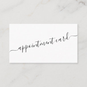 Minimalistische Eenvoudige Zwart Wit Script Afspra Visitekaartje