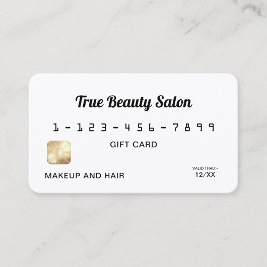 Minimalistische Eenvoudige Zwart Wit Script Gift C Visitekaartje (Voorkant)