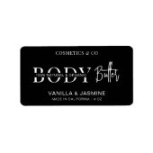 Minimalistische Eenvoudige Zwarte Body Butter Pot  Etiket (Voorkant)