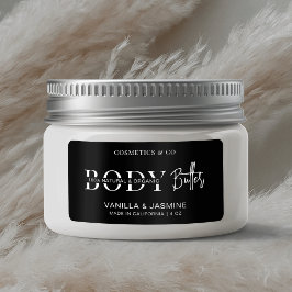 Minimalistische Eenvoudige Zwarte Body Butter Pot  Etiket