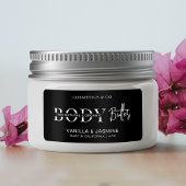 Minimalistische Eenvoudige Zwarte Body Butter Pot  Etiket