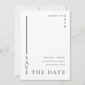 Minimalistische Eenvoudige Zwarte Lijn Moderne Tro Save The Date (Voorkant)