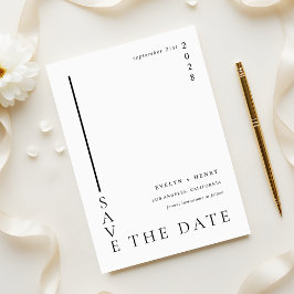 Minimalistische Eenvoudige Zwarte Lijn Moderne Tro Save The Date