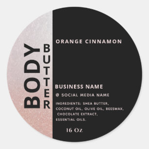 Minimalistische eenvoudige zwarte roos gouden body ronde sticker