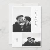 Minimalistische Eenvoudige Zwarte Typografie Fotob Bedankkaart (Voorkant)
