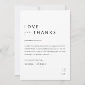 Minimalistische Eenvoudige Zwarte Typografie Fotob Bedankkaart (Achterkant)