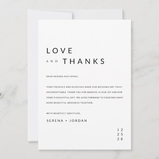 Minimalistische Eenvoudige Zwarte Typografie Fotob Bedankkaart (Achterkant)