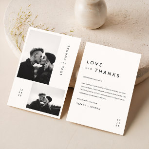Minimalistische Eenvoudige Zwarte Typografie Fotob Bedankkaart