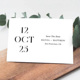 Minimalistische Eenvoudige Zwarte & Witte Fotobrui Save The Date