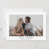 Minimalistische Eenvoudige Zwarte & Witte Fotobrui Save The Date (Achterkant)