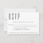 Minimalistische Eenvoudige Zwarte Witte Midden Eeu RSVP Kaartje (Voorkant)