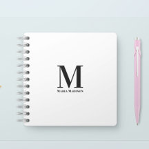 Minimalistische Eenvoudige Zwarte Witte Monogram 