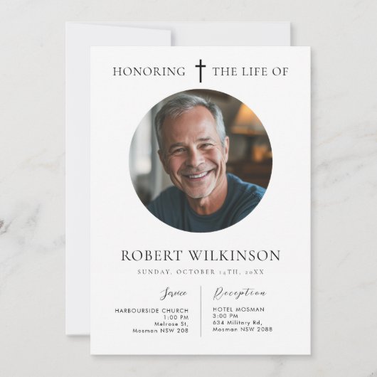 Minimalistische eerbetoon aan het leven van begraf kaart (Voorkant)