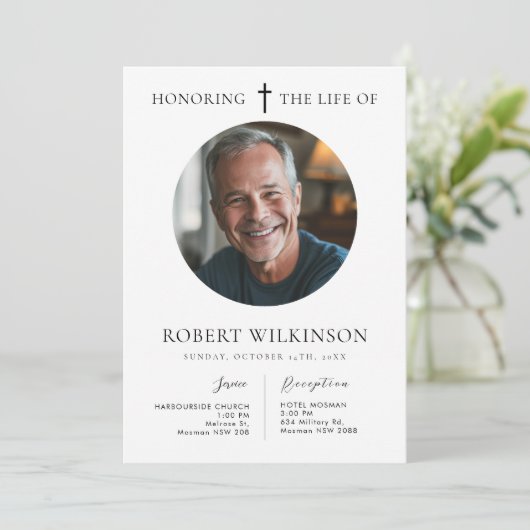 Minimalistische eerbetoon aan het leven van begraf kaart (Staand voorkant)