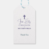 Minimalistische eerste katholieke communie cadeaulabel (Achterkant)