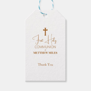 Minimalistische eerste katholieke communie cadeaulabel