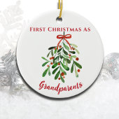 Minimalistische eerste kerst als grootouders keramisch ornament