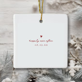 Minimalistische eerste kerst getrouwd foto keramisch ornament