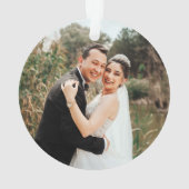 Minimalistische eerste kerst getrouwde foto Orname Ornament (achterkant)