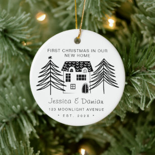 MINIMALISTISCHE EERSTE KERST IN ONS NIEUWE HUIS KERAMISCH ORNAMENT