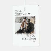 Minimalistische Eerste Kerst Mis Metalen Ornament (Voorkant links)