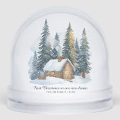 Minimalistische eerste kerst op onze nieuwe foto sneeuwbol (Voorkant)