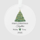 Minimalistische eerste kerst samen Foto Ornament (voorkant)
