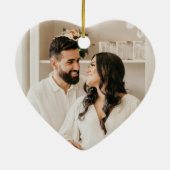 Minimalistische Eerste Kerstdag Getrouwde Namen & Keramisch Ornament (Achterkant)