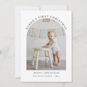 Minimalistische eerste kerstkaart met Baby-boog (Voorkant)