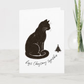 Minimalistische Eerste Kerstmis Samen Katten Kerst Kaart (Voorkant)