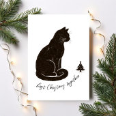 Minimalistische Eerste Kerstmis Samen Katten Kerst Kaart