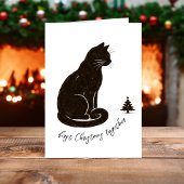 Minimalistische Eerste Kerstmis Samen Katten Kerst Kaart
