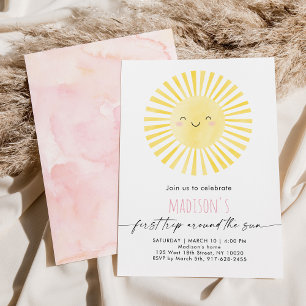 Minimalistische eerste reis rond de zon Verjaardag Kaart