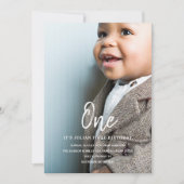 Minimalistische eerste verjaardag, foto 1e verjaar kaart (Voorkant)