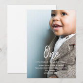 Minimalistische eerste verjaardag, foto 1e verjaar kaart (Voorkant / Achterkant)