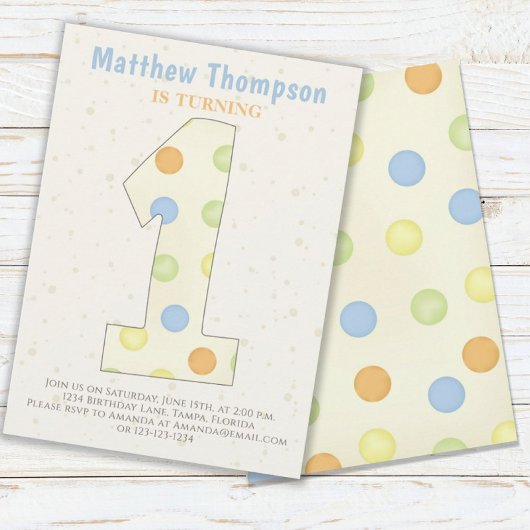 Minimalistische eerste verjaardag geslachtsneutral kaart