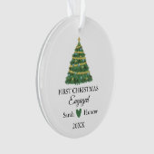 Minimalistische eerste verloofde kerstfoto ornament (voorkant)