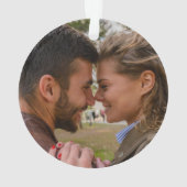 Minimalistische eerste verloofde kerstfoto ornament (achterkant)