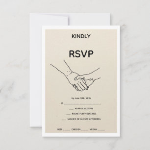 Minimalistische Eeuwige Verbondenheid Lijn Kunst T RSVP Kaartje