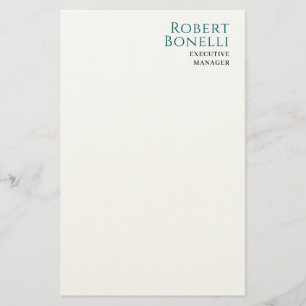 Minimalistische effen blau en wit moderne jouw naa briefpapier