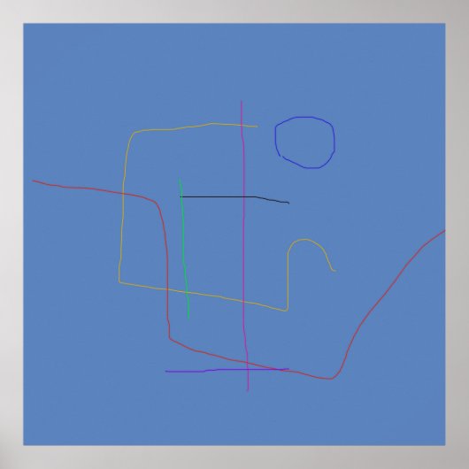 Minimalistische effen blauwe achtergrond poster (Voorkant)
