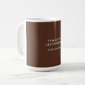 Minimalistische effen bruin Elegant Modern Koffiemok (Voorkant links)