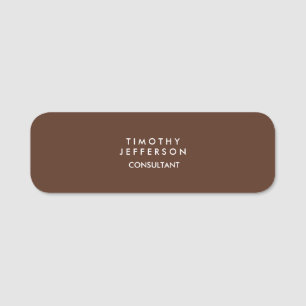 Minimalistische effen bruin Elegant Modern Naamplaatje