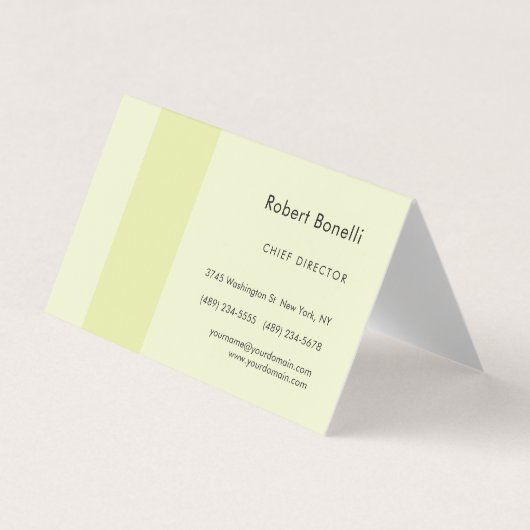 Minimalistische effen crèmekleur modern visitekaartje (Voorkant)