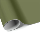 Minimalistische effen elegante legergroene kleur cadeaupapier (Rol Hoek)