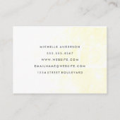 Minimalistische effen gele kaart met cursieve teks visitekaartje (Achterkant)